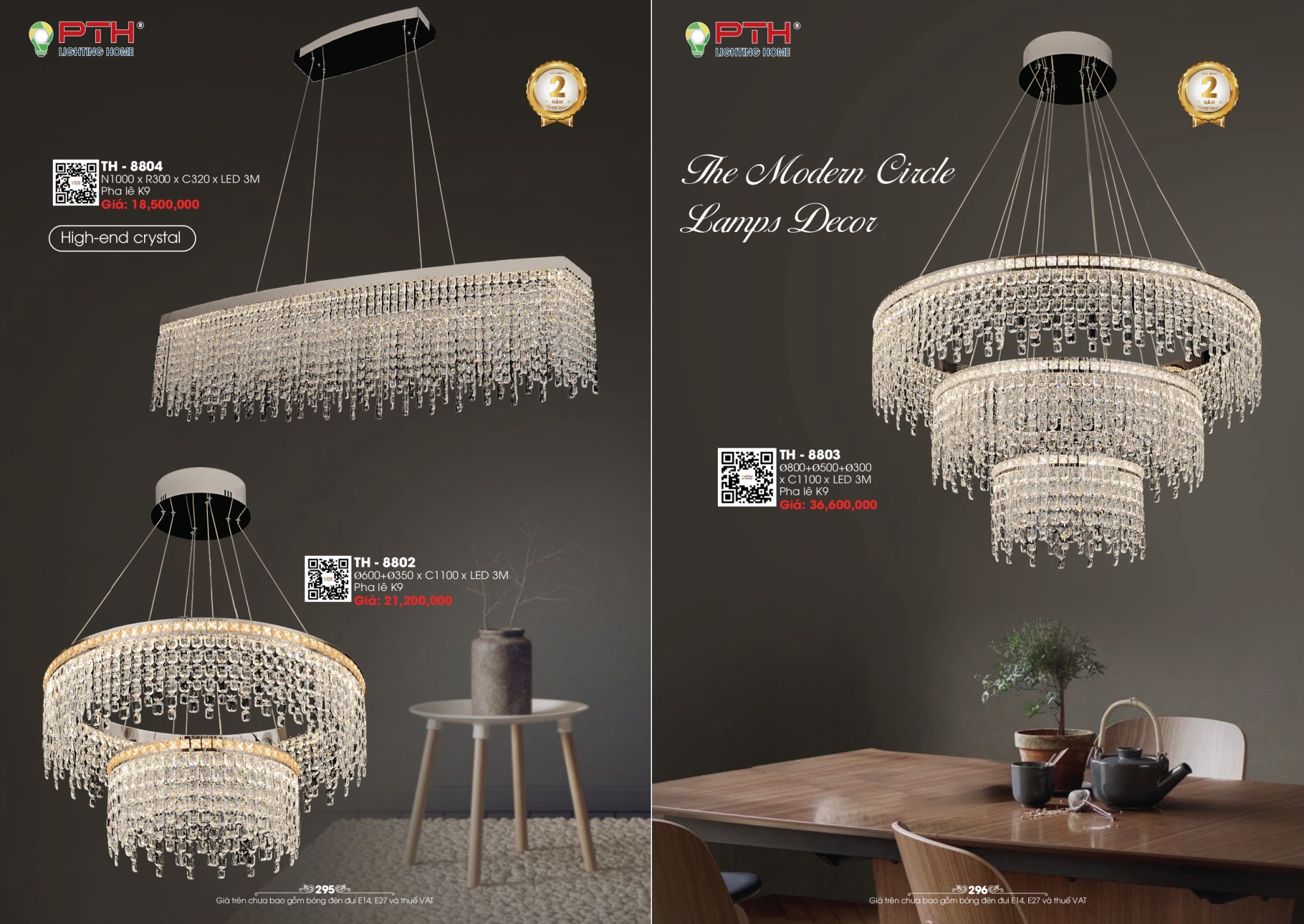 Bảng giá đèn trang trí PTH Lighting Home 2026